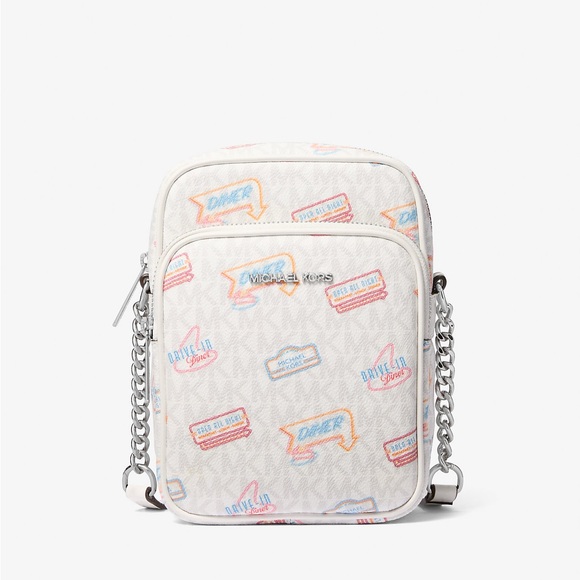 MICHAEL KORS Jet Set Medium Printed Signature Logo Crossbody Bag - NWT - Picture 1 of 3